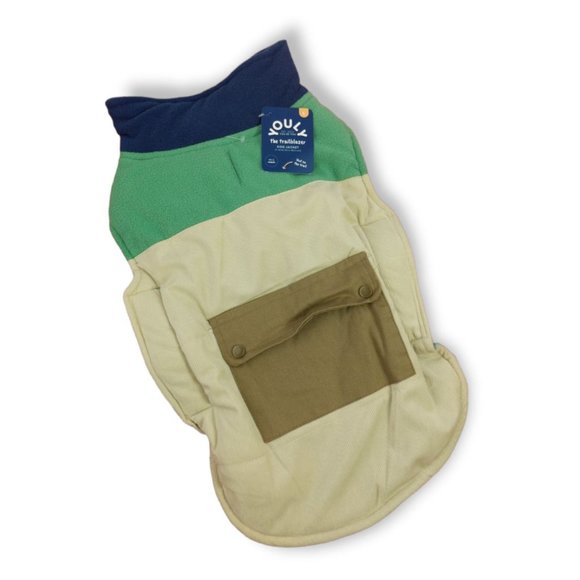 Youly Trailblazer Dog Size Large Green and Tan Puffer Coat Jacket with Pocket - Picture 1 of 4